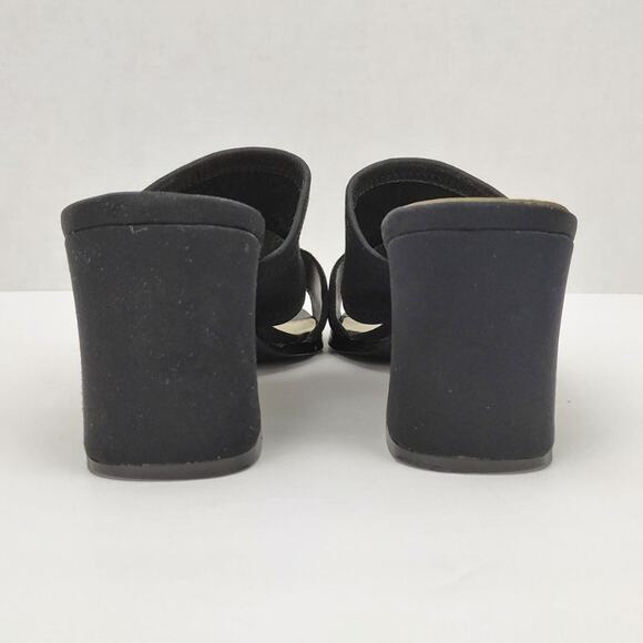 Chinese Laundry Black Open Toe Mules Heels - Picture 6 of 8